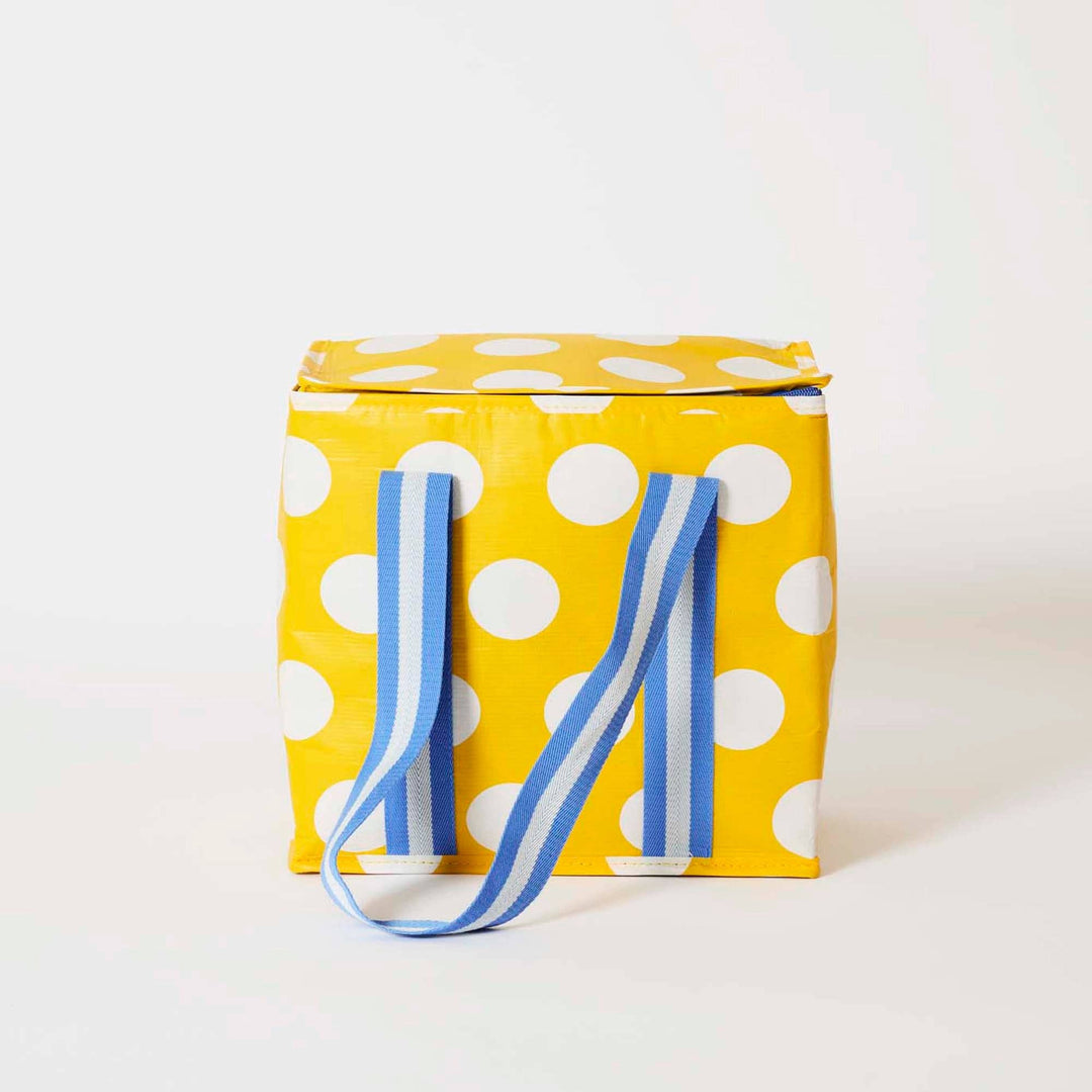 Medium Insulated Tote: Yellow Polka Dot