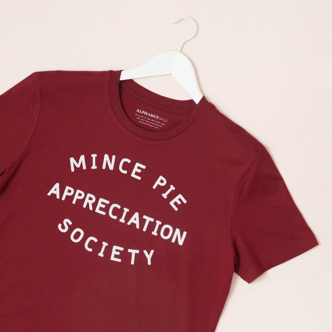 Mince Pie Appreciation Society Unisex T-Shirt - Burgundy: Medium