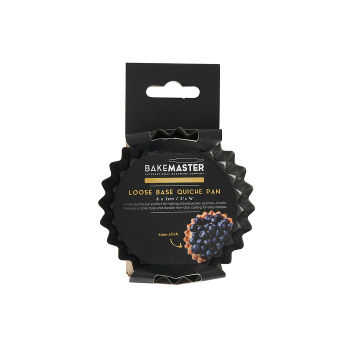 BakeMaster loose base quiche pan packaging on a white background