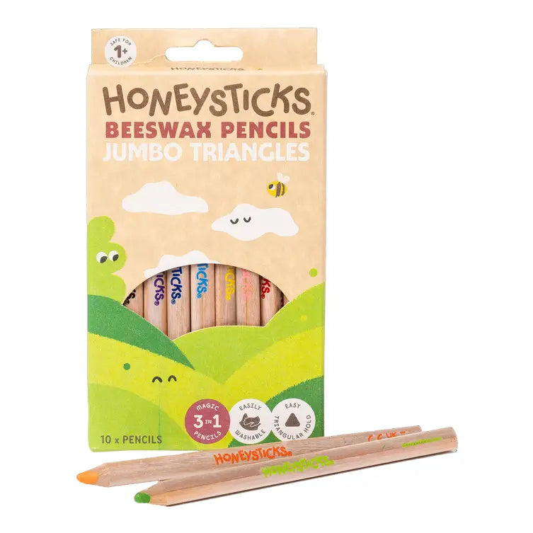 A box of Honeysticks jumbo pencils