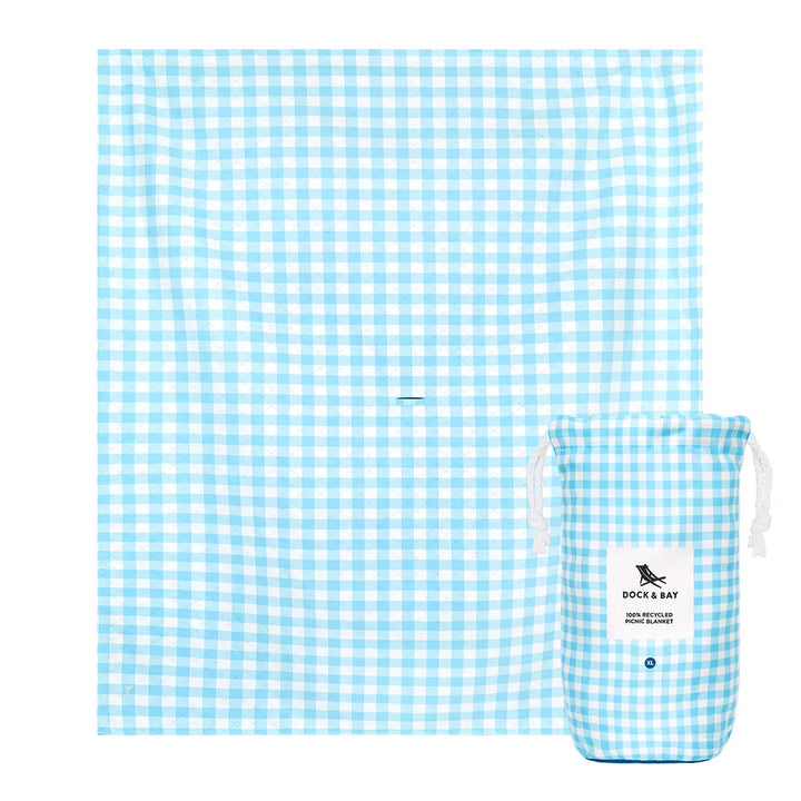 Blue Check Beach/ Picnic Blanket - XL