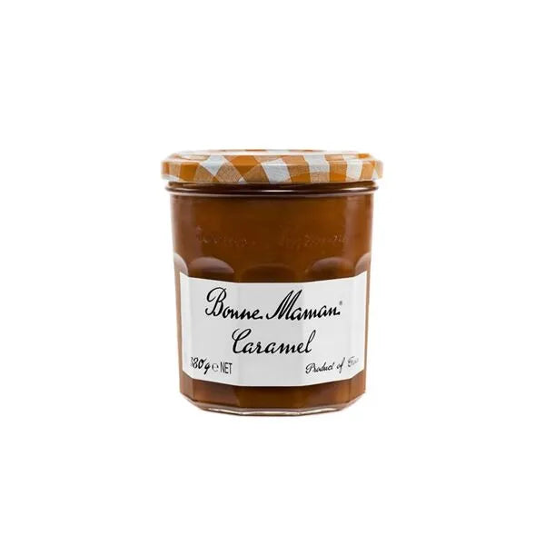 A jar of bonne maman caramel spread