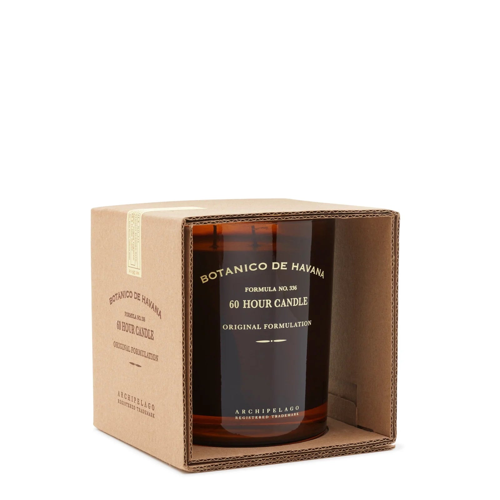 Botanico de Havana candle in a cardboard box on a white background