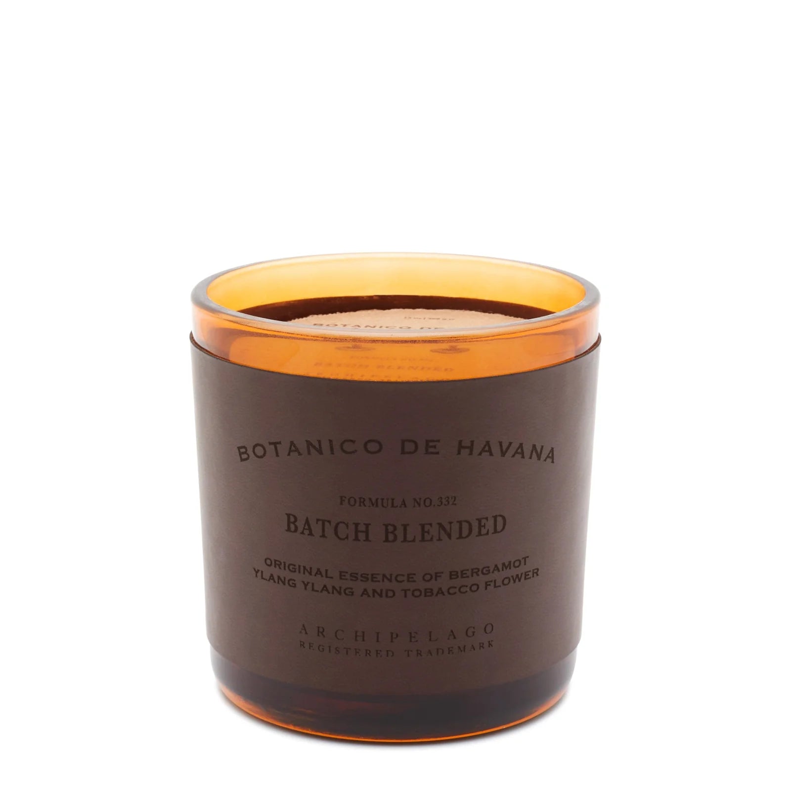 Archipelago candle with amber interior on a white background