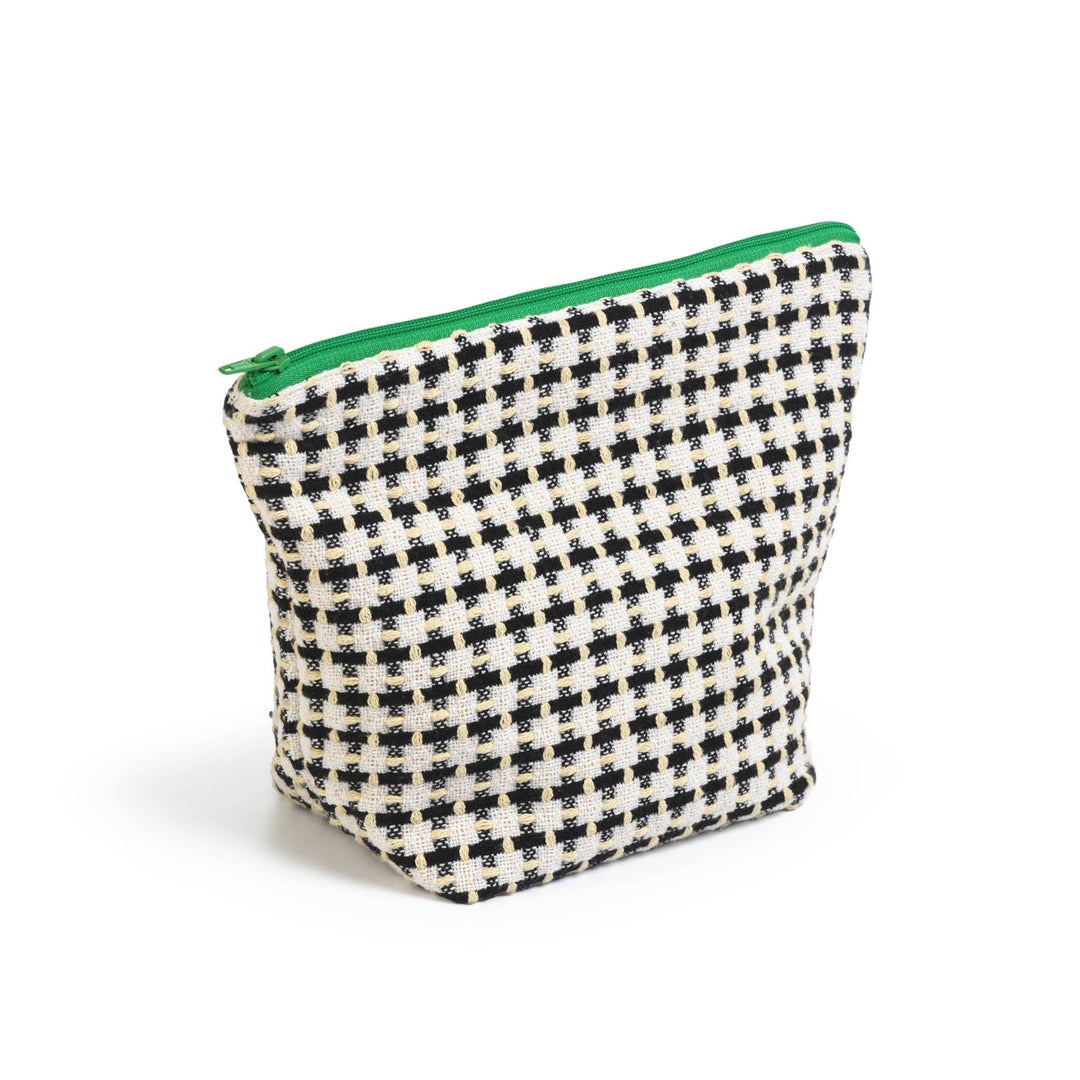 Recycled Cotton Wash Bag: Black &amp; Yellow