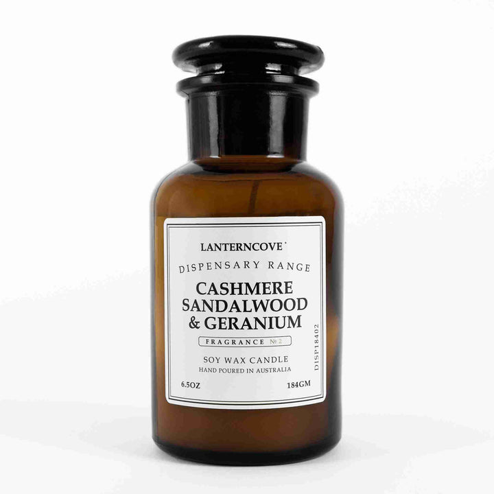 Dispensary Candle Small: Cashmere Sandalwood & Geranium