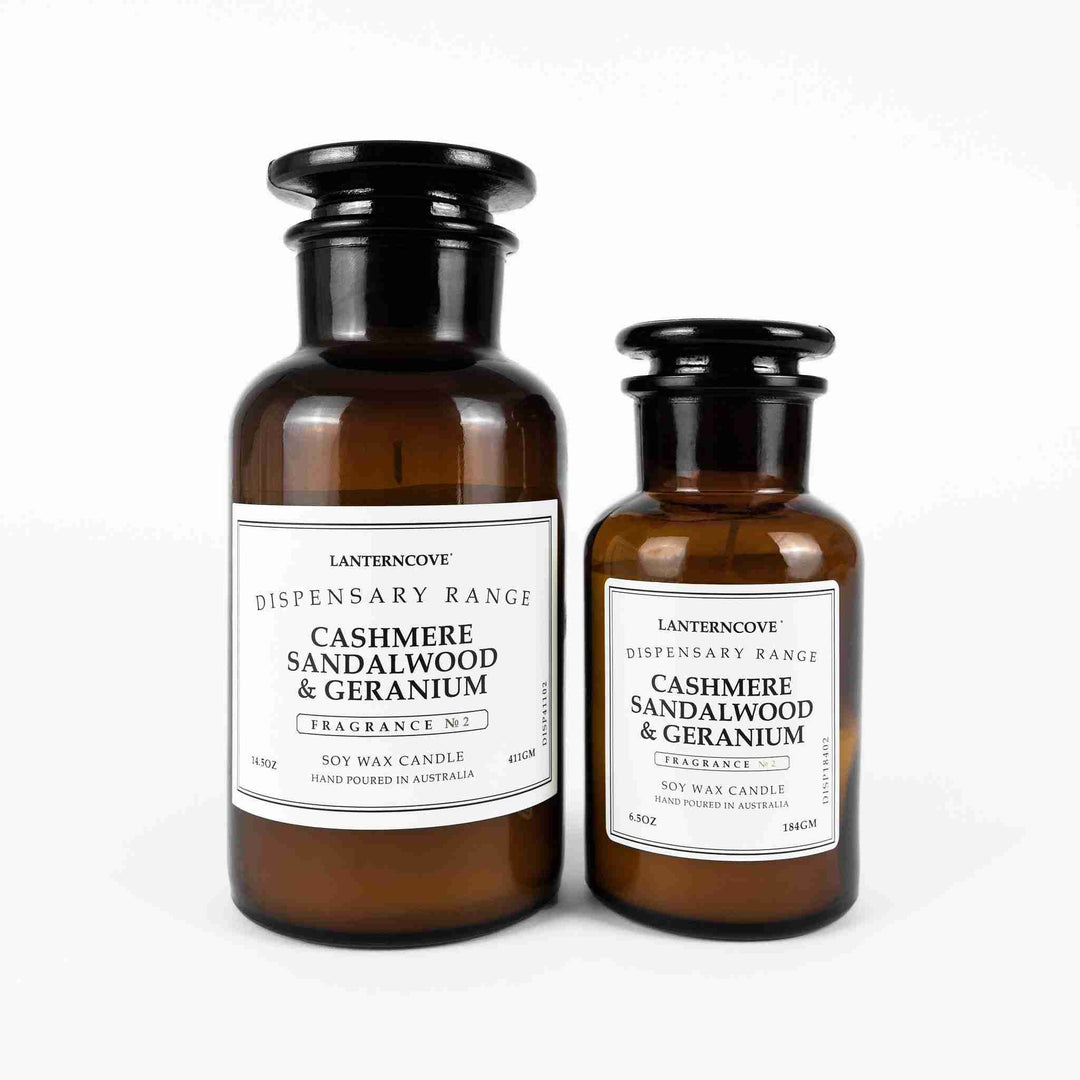 Dispensary Candle Small: Cashmere Sandalwood & Geranium