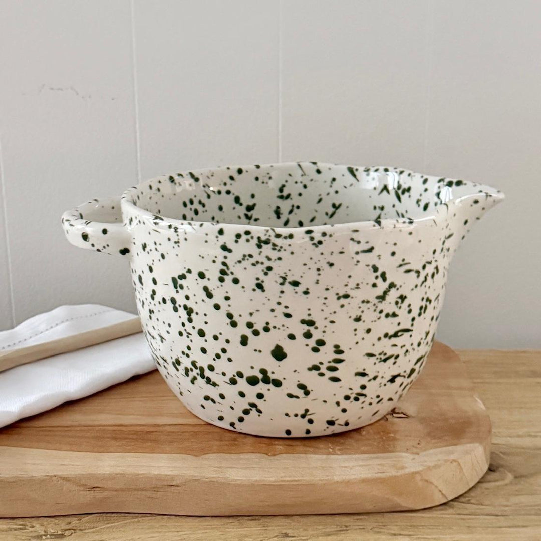 Green Splatter Ceramic Pouring Bowl