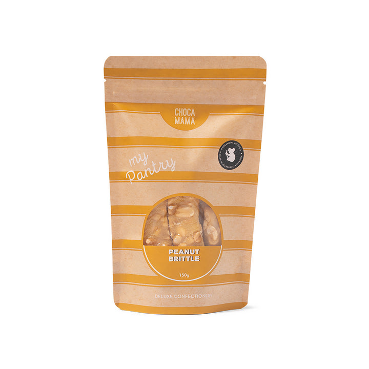 Pouch of peanut brittle with &
