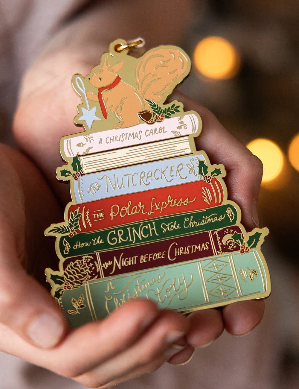 Bespoke Christmas Books Enamel Ornament