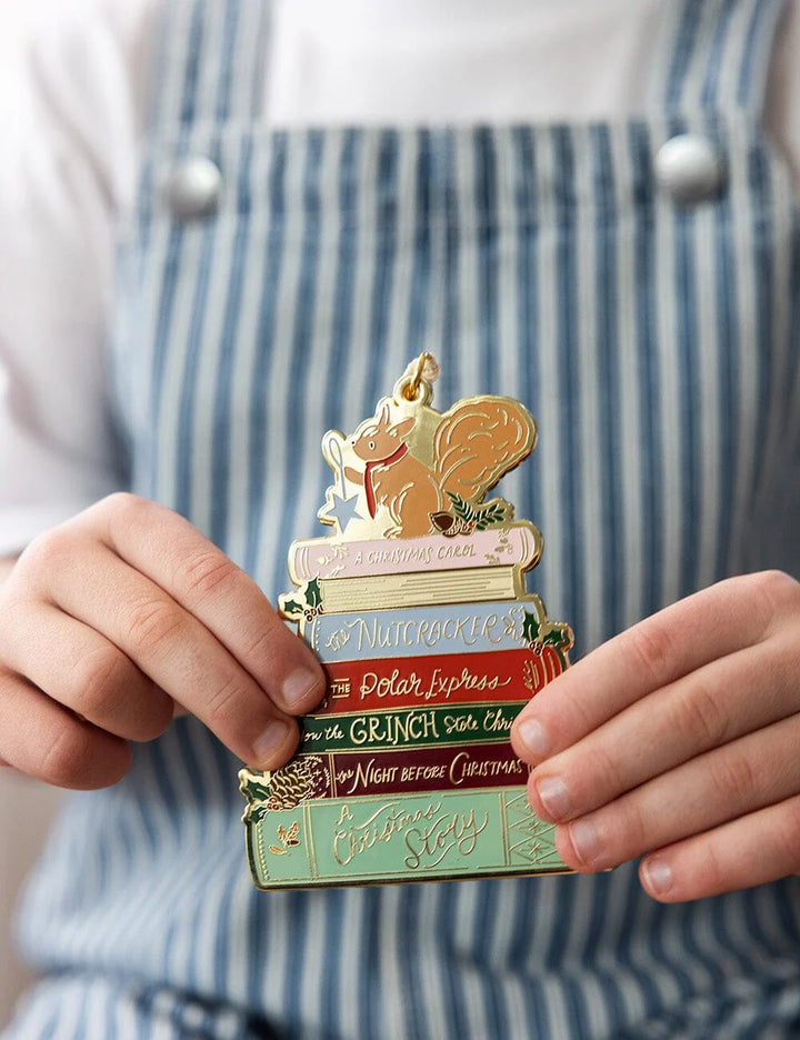 Bespoke Christmas Books Enamel Ornament