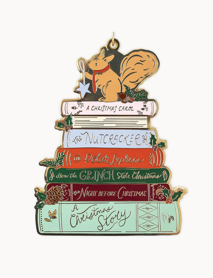 Bespoke Christmas Books Enamel Ornament