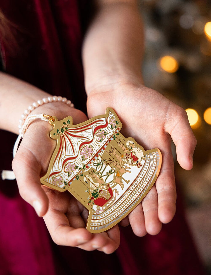 Bespoke Christmas Market Carousel Enamel Ornament
