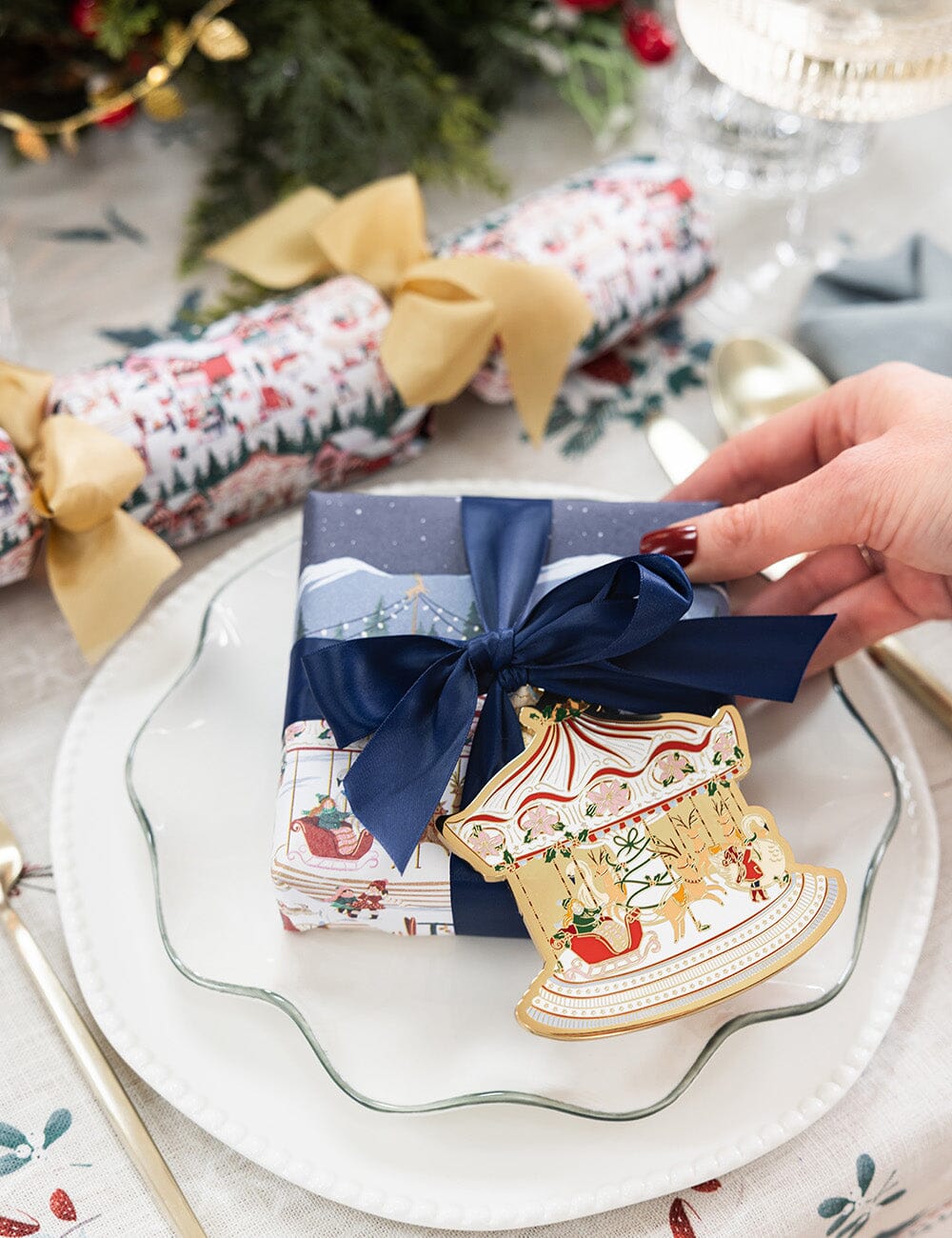 Bespoke Christmas Market Carousel Enamel Ornament