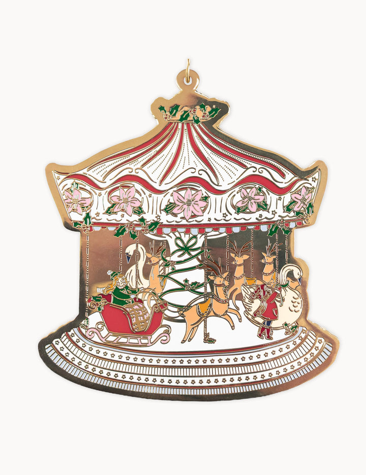 Bespoke Christmas Market Carousel Enamel Ornament