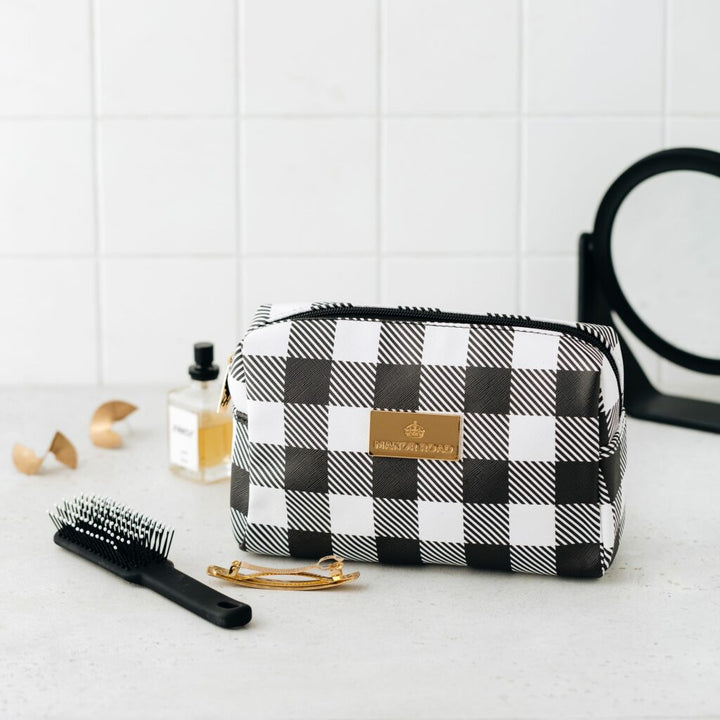 Black Gingham Travel Bag