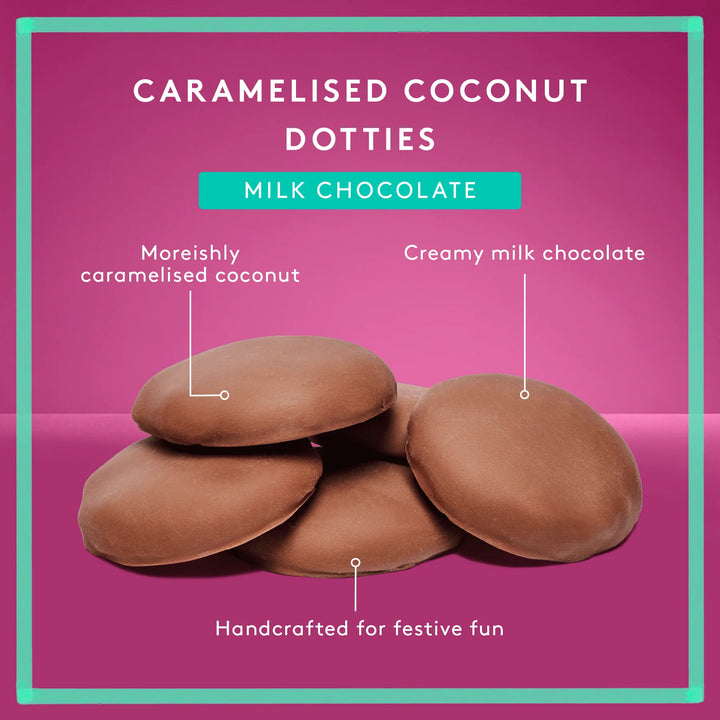 Koko Black Caramelised Coconut Dotties Cube 70gm