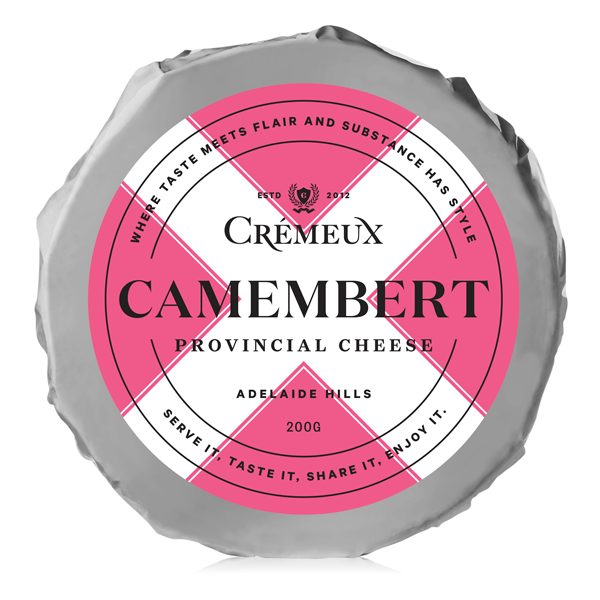 Wheel of camembert on white background