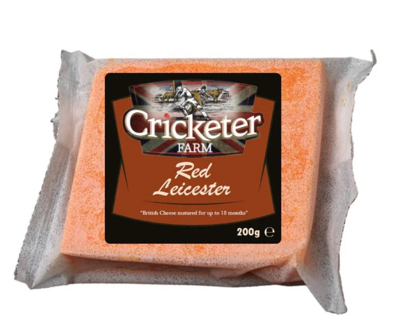 Packaged cheese with Cricketer Farm label on a white background