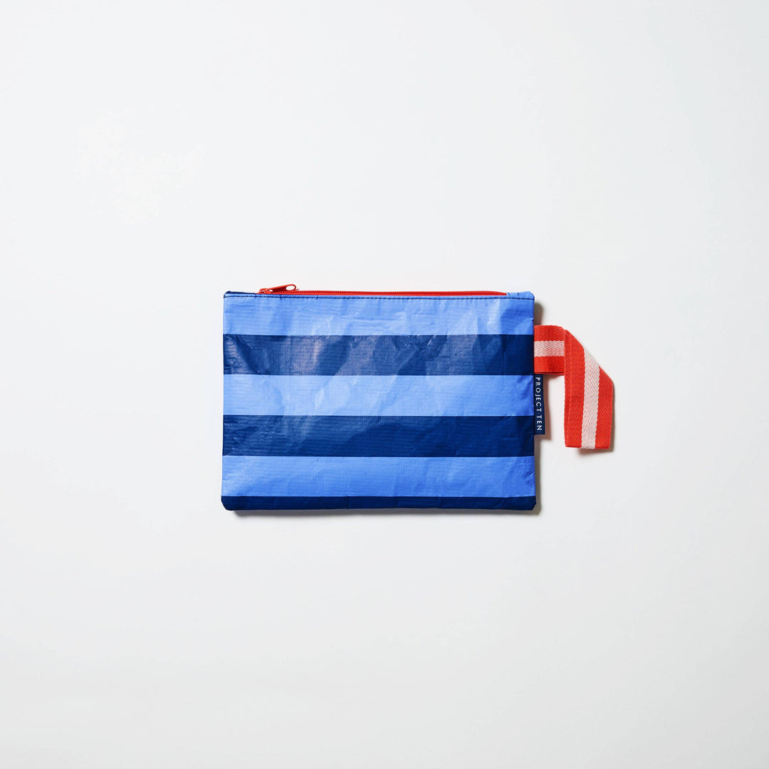 Mini Zip Pouch: Blue Stripe