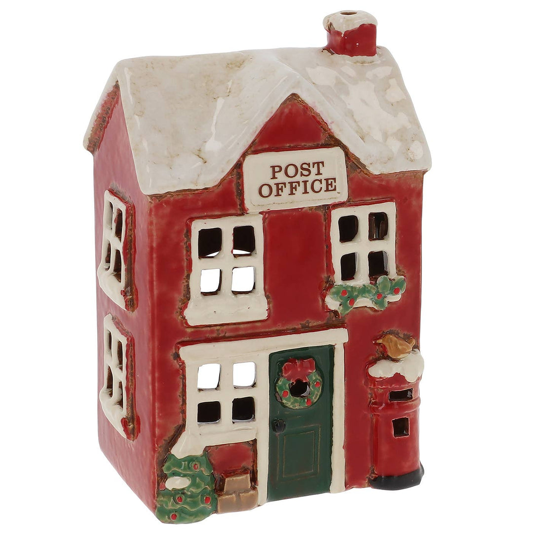 Village Pottery Christmas Post Office Tealight Holder