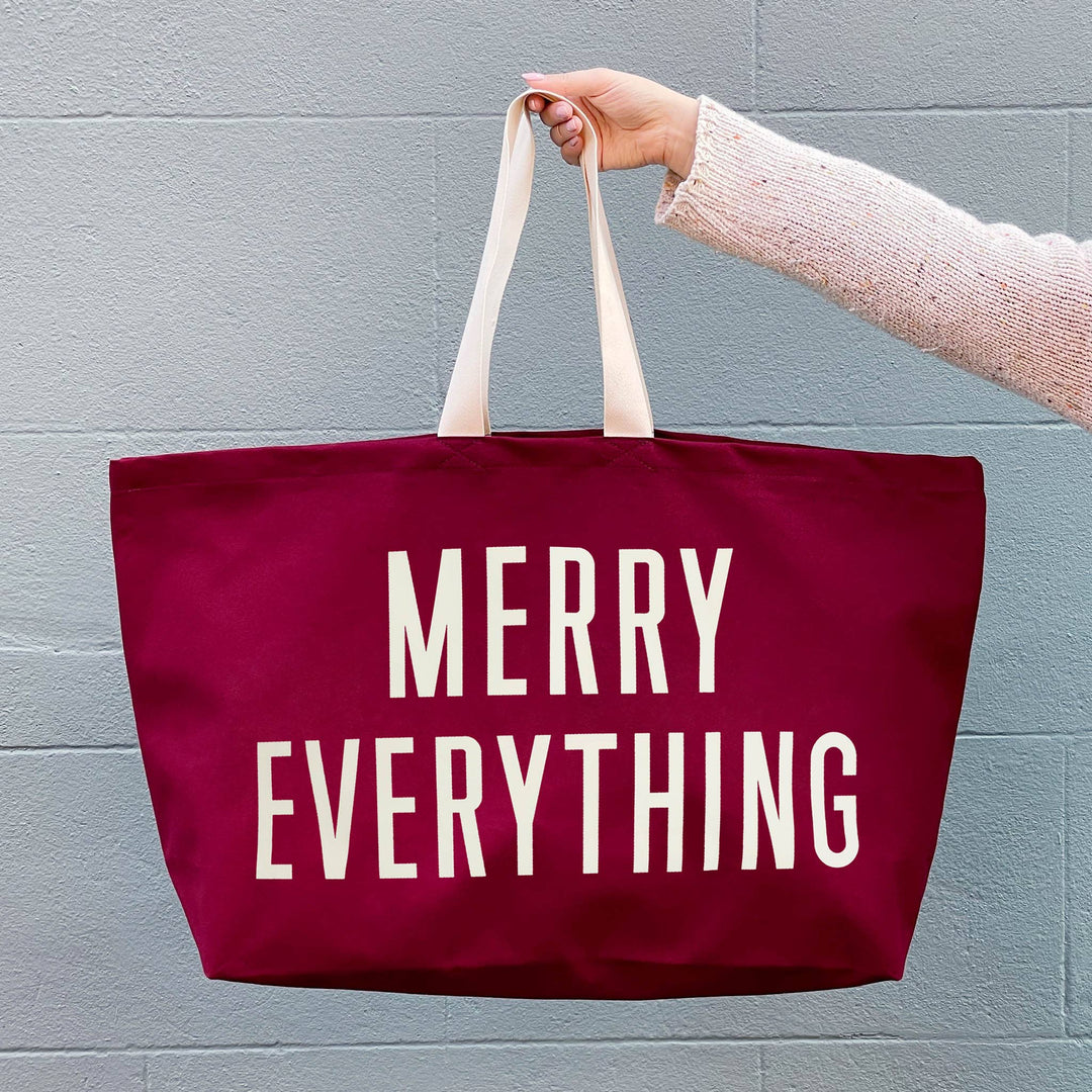 Merry Everything - Burgundy Really Big Bag