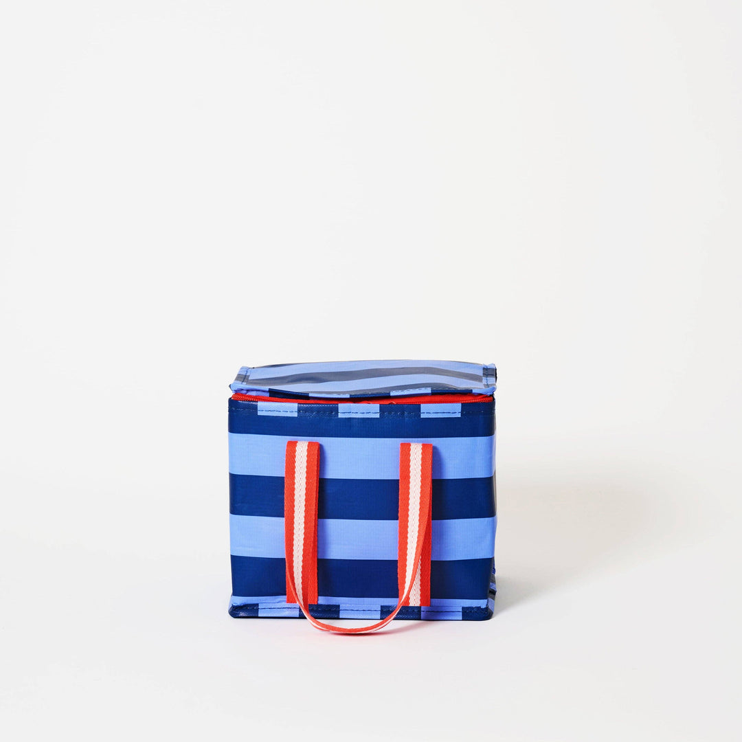 Mini Insulated Tote: Blue Stripe