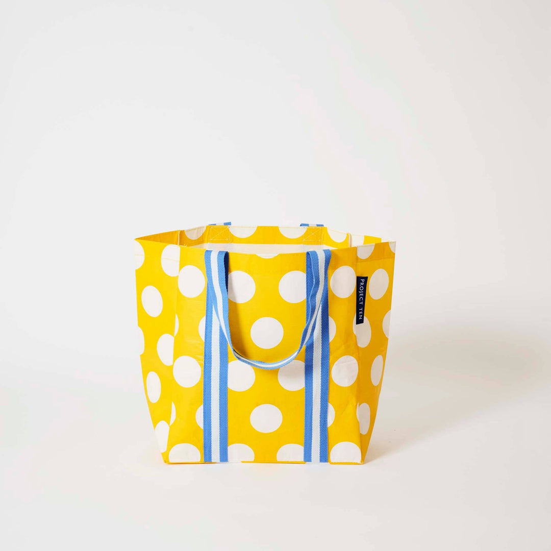 Shopper Tote: Yellow Polka Dot