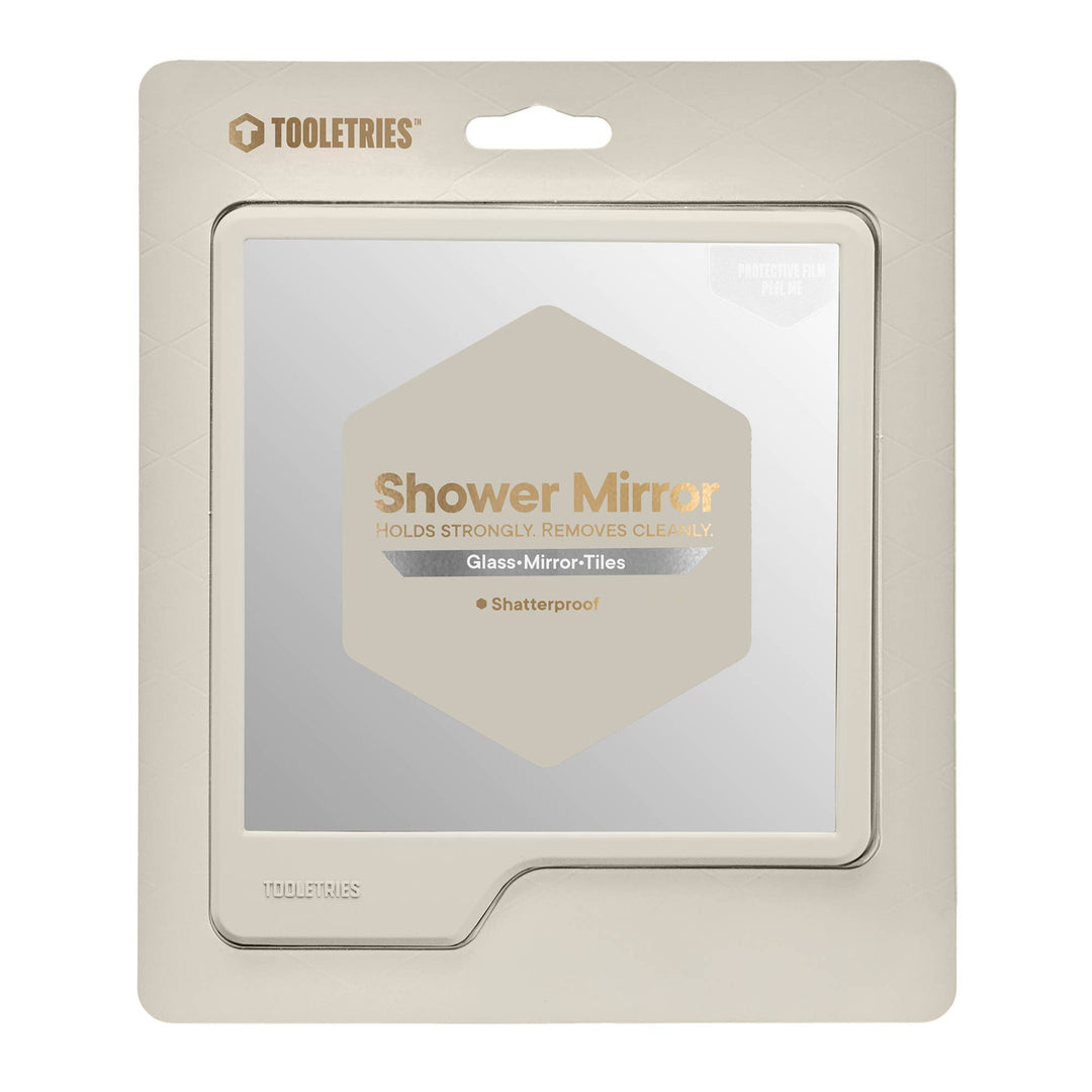 Shower mirror in packaging on a white background