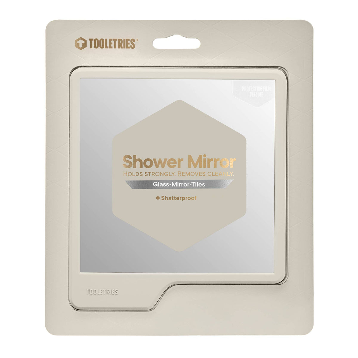 Shower mirror in packaging on a white background