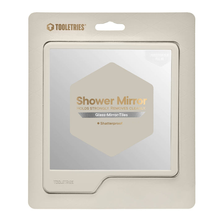 Shower mirror in packaging on a white background