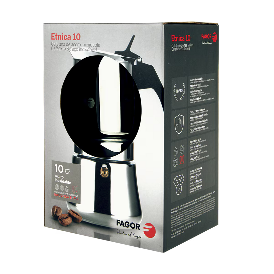 Fagor Etnica 10 coffee maker packaging on a white background