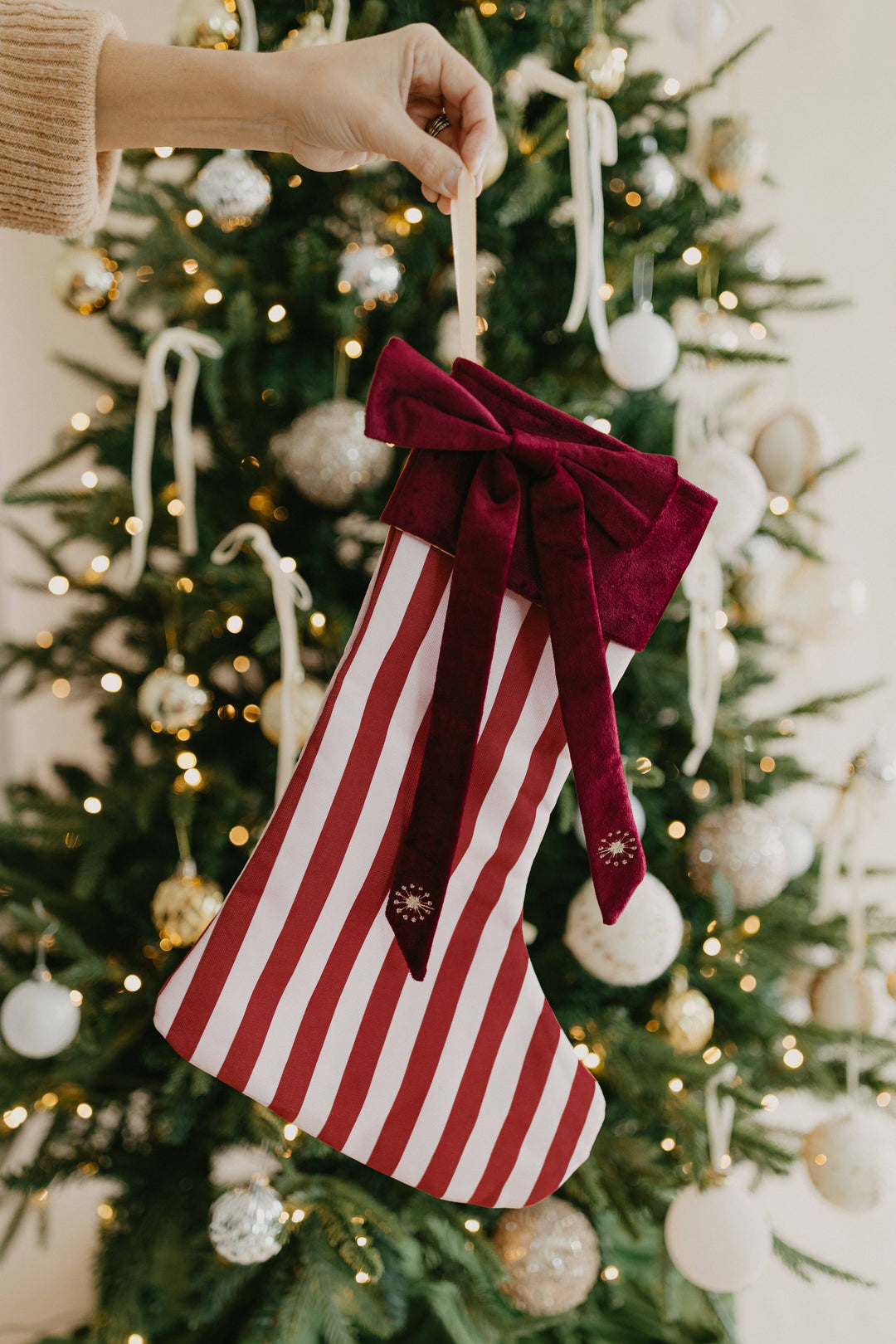 Heirloom Christmas Stocking - Mulberry Stripe