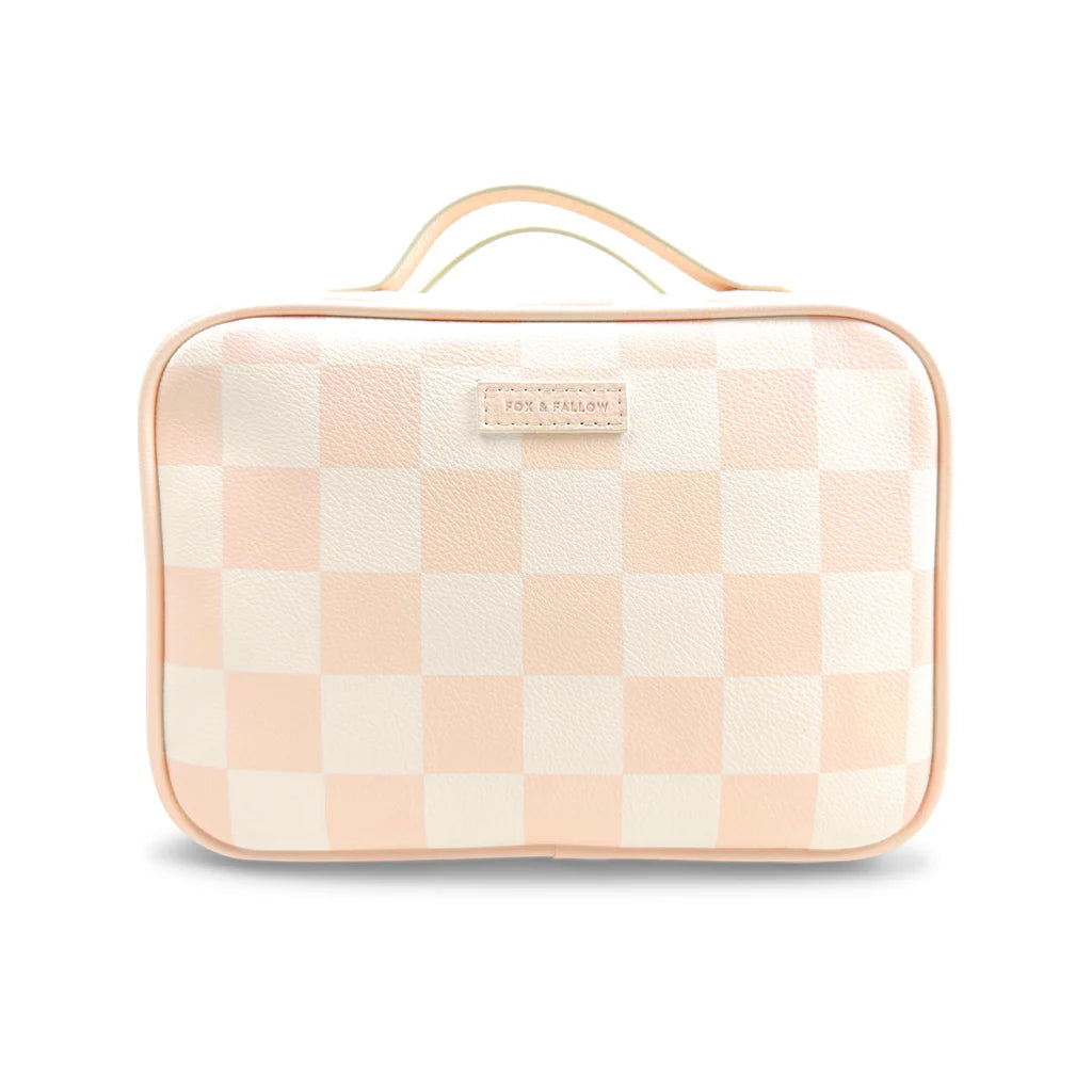 Cosmetic Bag: Salmon Check