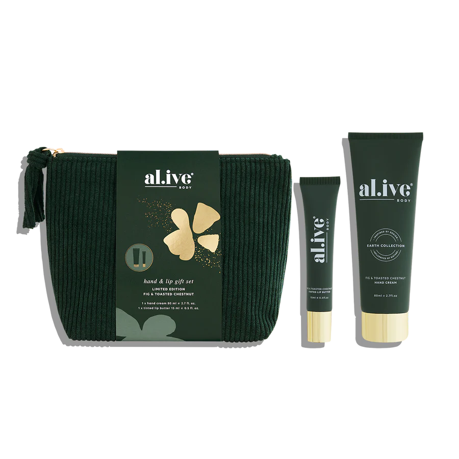 Al.ive Hand & Lip Gift Set: Fig & Toasted Chestnut