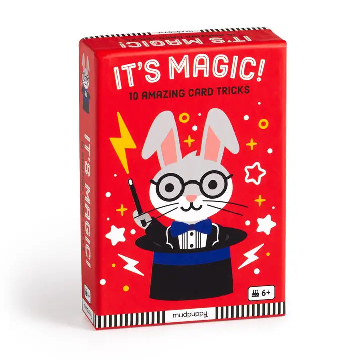 A red box of Its Magic playing cards on a white background