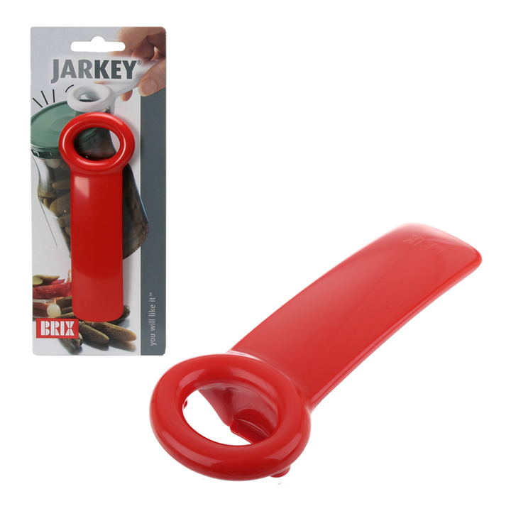 Red jar opener with packaging labeled &
