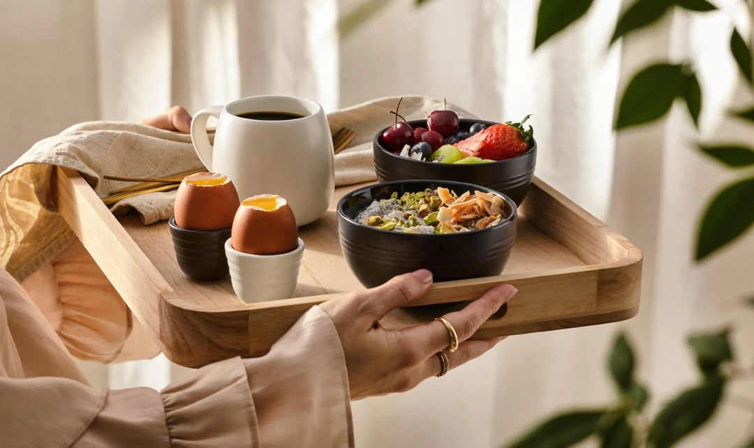 Le Creuset Stoneware Set of 3 Serving Bowls: Matte Black