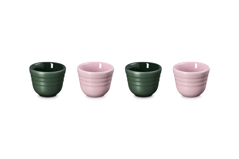 Le Creuset Set of 4 Egg Cups: Foret &amp; Sugar Pink