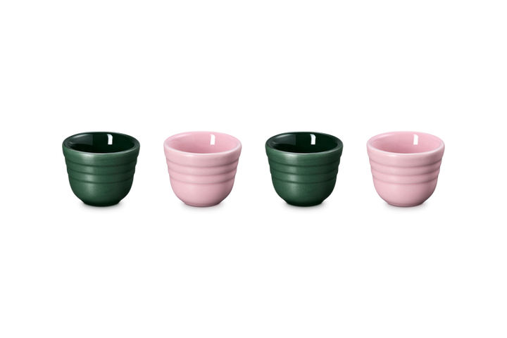 Le Creuset Set of 4 Egg Cups: Foret &amp; Sugar Pink
