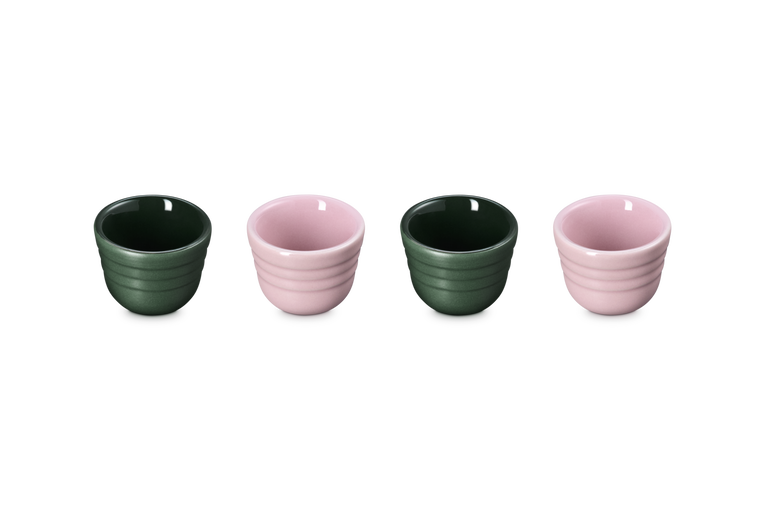 Le Creuset Set of 4 Egg Cups: Foret &amp; Sugar Pink