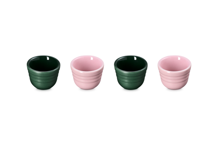 Le Creuset Set of 4 Egg Cups: Foret &amp; Sugar Pink