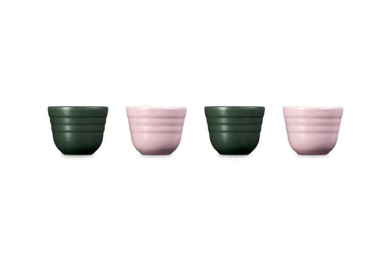 Le Creuset Set of 4 Egg Cups: Foret &amp; Sugar Pink