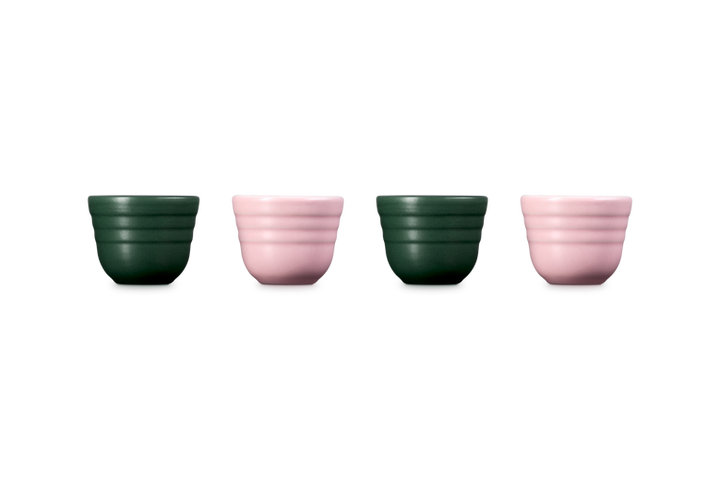 Le Creuset Set of 4 Egg Cups: Foret &amp; Sugar Pink