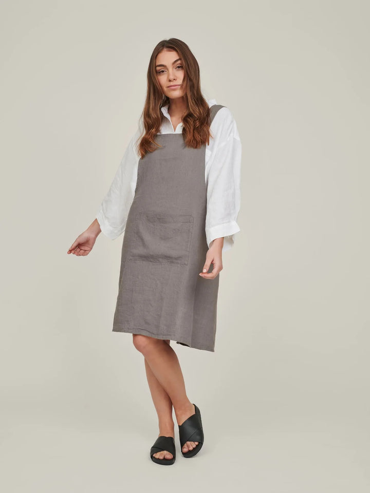 Carlotta & Gee Linen Apron: Storm