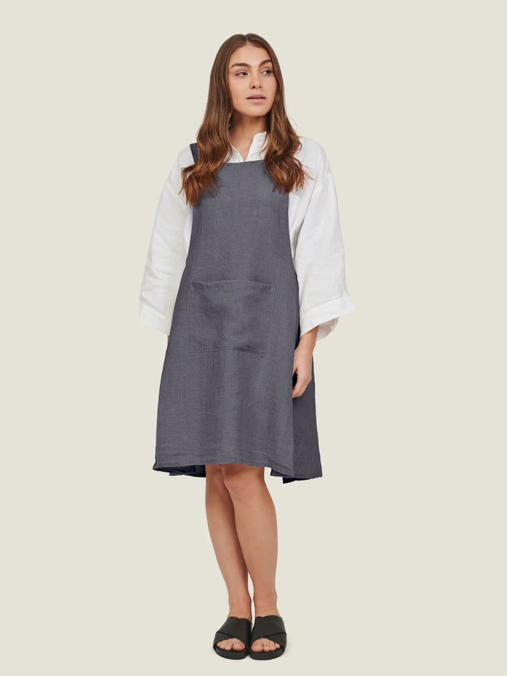 Carlotta & Gee Linen Apron: Denim