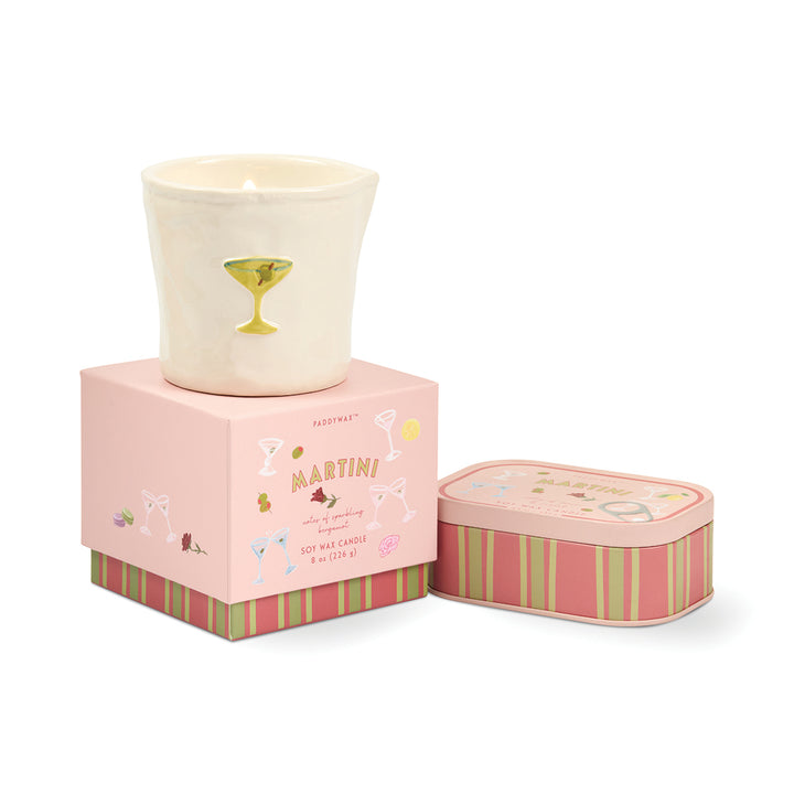 Candle in a decorative pink box with &