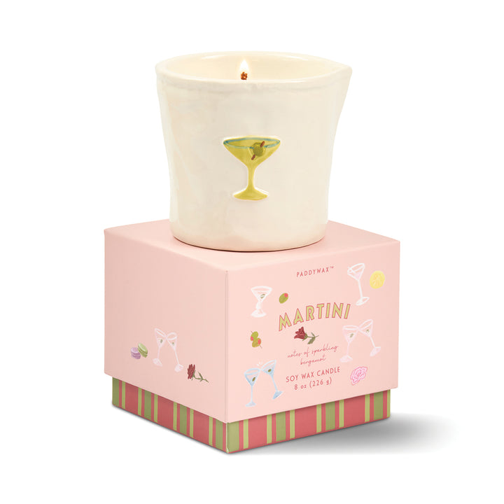 Candle in a decorative pink box with &