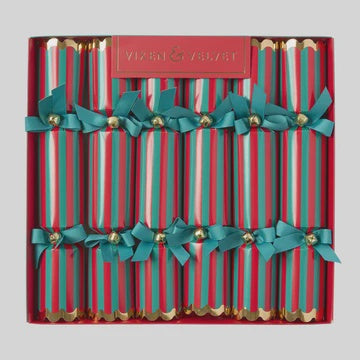 Red &amp; Green Striped Christmas Crackers