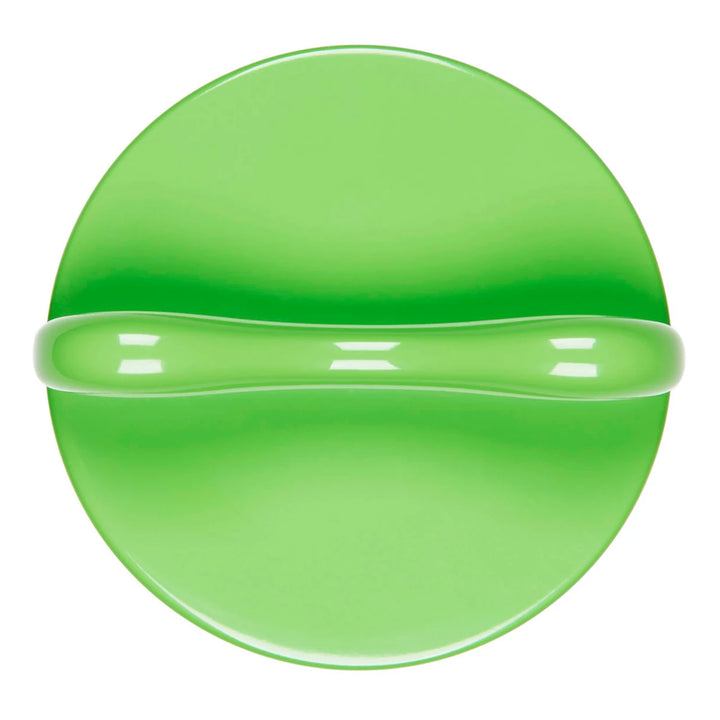 Green round cap with a handle on a white background